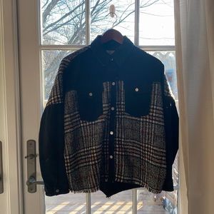 Zara Denim/Acrylic/Wool Jacket - Multi-Colored